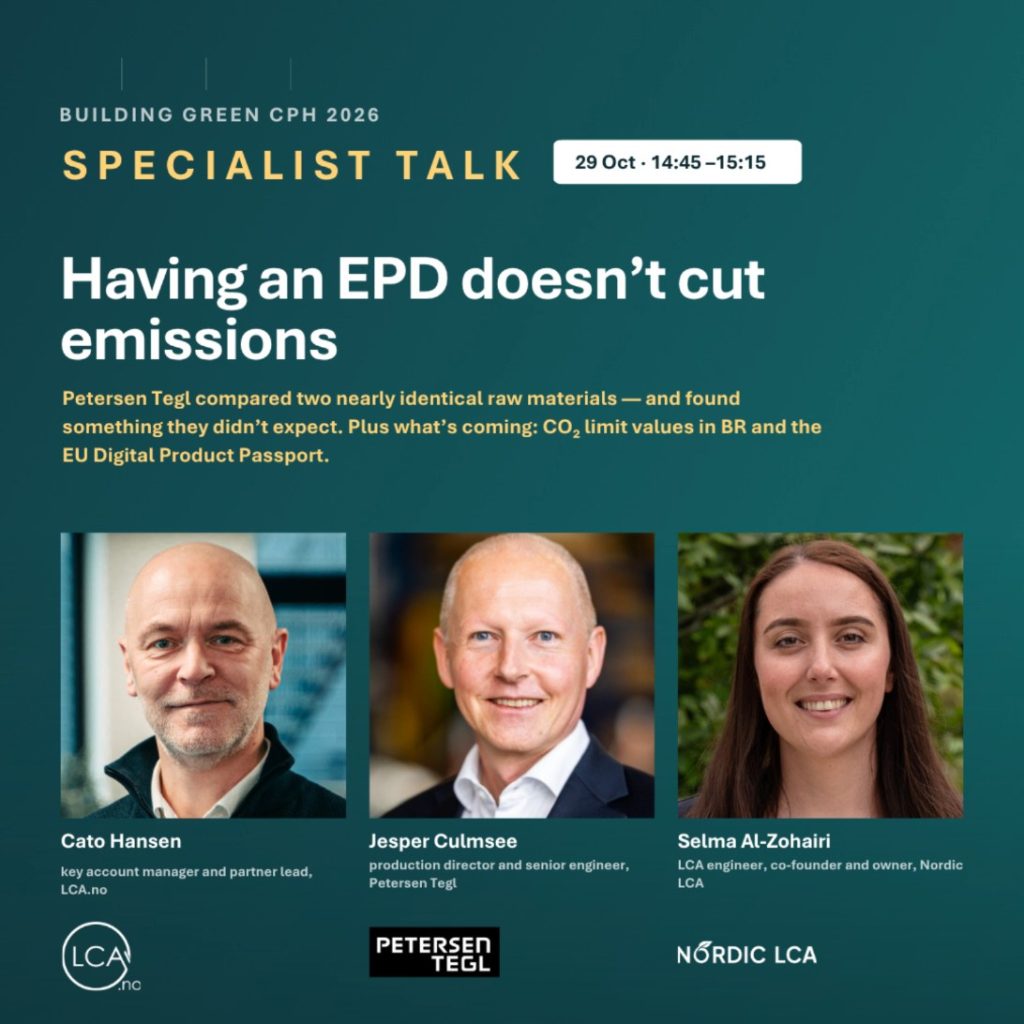 LCA.no specialist talk at Building Green CPH 2026